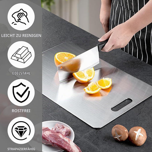 Titan Schneidebrett S316Ti Schneidbrett Titanium Cutting Board Stainless Steel Cutting Board Für Fleisch Und Obst (25 X 15Cm)