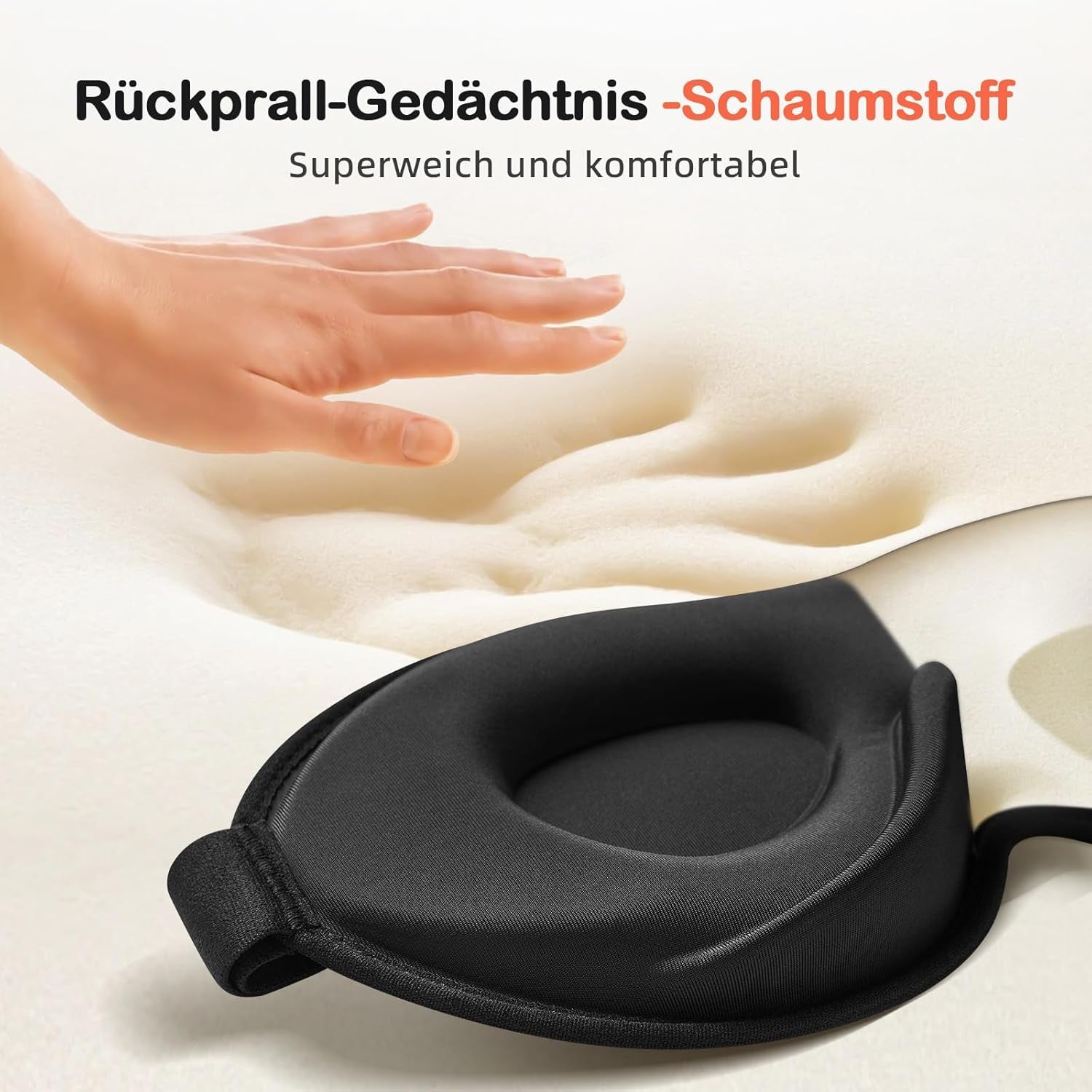 INNELO Schlafmaske Für Herren Frauen, Bequeme Atmungsaktive 3D Schlafbrille | 2024 Mit Tiefen Augenhöhlen Und Erhöhtem Nasenpolster, Augenmaske Mit 100 % Lichtblockierung, Memory Foam Für Reisen, Schwarz